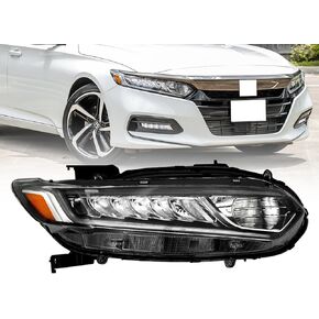 مصباح أمامي جانبي للركاب مع LED DRL مناسب لـ 2018 2019 2020 Honda Accord Sport LX EX EX-L، استبدال المصابيح الأمامية ذات الشعاع العالي الهالوجين RH الجانب الأيمن HO2503187 33100-TVA-A01 in Kuwait