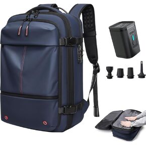 حقيبة ظهر سوماجو قابلة للتوسيع ومقاومة للماء مع مضخة هواء، حقيبة ظهر متعددة الوظائف مع قفل TSA وجيب مضاد للسرقة مناسب للكمبيوتر المحمول مقاس 17 بوصة in Kuwait