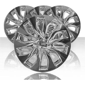 مجموعة انعكاسات تلقائية مكونة من 4 أغطية عجلات مقاس 16 بوصة و5 قضبان مزدوجة لسيارة نيسان سنترا SV 2016-2021 - أسود لامع in Kuwait