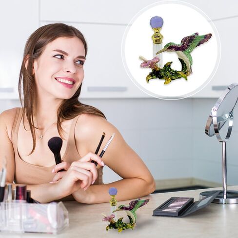 زجاجات عطر عتيقة فارغة من MEHOFOND سعة 4 مل من الطائر الطنان، زجاجة عطر كلاسيكية فاخرة من الزجاج المزخرف بالمينا للفتيات والنساء، زجاجة رائحة زيت عطري قابلة لإعادة الملء (أرجواني، أخضر) in Saudi Arabia