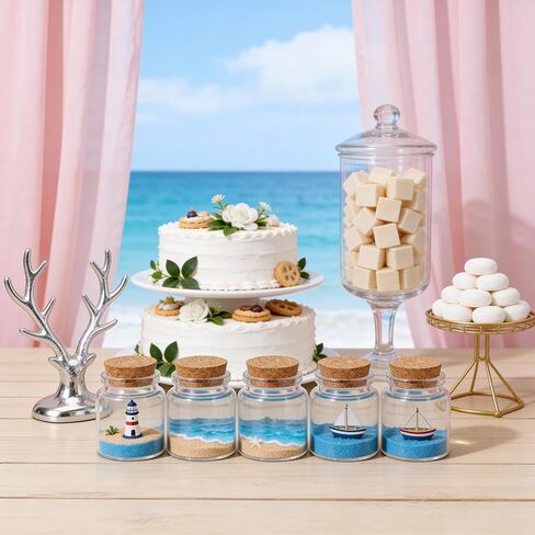 24 Pcs 50ml Mini Glass Bottles, Small Jars with Wood Cork Stoppers, Message Bottles for DIY Art Crafts Gift Valentine Wedding Birthday Party Favors Decorations in Saudi Arabia