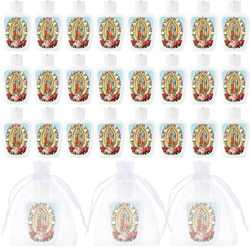 Yungyan 24 Pcs Holy Water Bottles 2oz Our Lady of Guadalupe Catholic Baptism Favors Plastic Empty Holy Containers First Communion Confirmation Gifts for Church Event Guest Baby Shower in Saudi Arabia