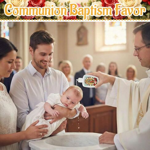 Yungyan 24 Pcs Holy Water Bottles 2oz Our Lady of Guadalupe Catholic Baptism Favors Plastic Empty Holy Containers First Communion Confirmation Gifts for Church Event Guest Baby Shower in Saudi Arabia