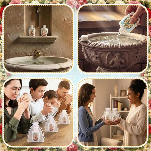 Yungyan 24 Pcs Holy Water Bottles 2oz Our Lady of Guadalupe Catholic Baptism Favors Plastic Empty Holy Containers First Communion Confirmation Gifts for Church Event Guest Baby Shower in Saudi Arabia