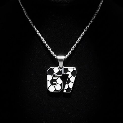 67 Necklace Basketball Soccer Baseball Team Number Pendant Inspirational Sport Necklaces Chunky Chain Football Jewelry Gift in Saudi Arabia