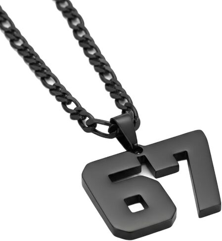 67 Necklace Basketball Soccer Baseball Team Number Pendant Inspirational Sport Necklaces Chunky Chain Football Jewelry Gift in Saudi Arabia