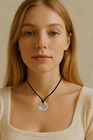 قلادات مكتنزة قلادة مطلية بالذهب قلادة ذهبية للنساء قلادة أنيقة 25.6 بوصة فضية 2 مستديرة in Kuwait