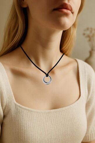 قلادات مكتنزة قلادة مطلية بالذهب قلادة ذهبية للنساء قلادة أنيقة 25.6 بوصة فضية 2 مستديرة in Kuwait