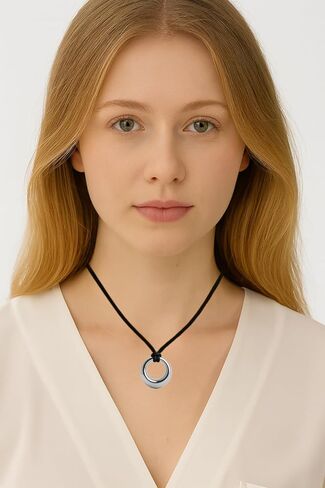 قلادات مكتنزة قلادة مطلية بالذهب قلادة ذهبية للنساء قلادة أنيقة 25.6 بوصة فضية 2 مستديرة in Kuwait