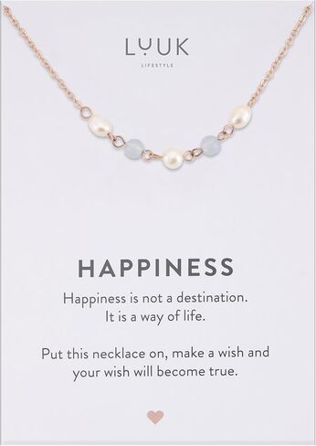 LUUK LIFESTYLE Cute Pendant Necklaces for Women, Modern, Dainty, Minimalist, 19 inch Adjustable, Waterproof, Non-Tarnish, Pearls|Hearts|Love, Gift Ideas for her, Stainless steel, Silver|Gold|Rose Gold in Saudi Arabia