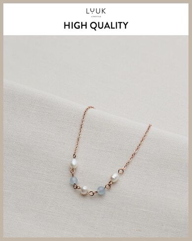 LUUK LIFESTYLE Cute Pendant Necklaces for Women, Modern, Dainty, Minimalist, 19 inch Adjustable, Waterproof, Non-Tarnish, Pearls|Hearts|Love, Gift Ideas for her, Stainless steel, Silver|Gold|Rose Gold in Saudi Arabia