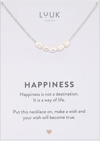 LUUK LIFESTYLE Cute Pendant Necklaces for Women, Modern, Dainty, Minimalist, 19 inch Adjustable, Waterproof, Non-Tarnish, Pearls|Hearts|Love, Gift Ideas for her, Stainless steel, Silver|Gold|Rose Gold in Saudi Arabia