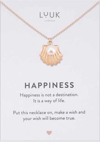 LUUK LIFESTYLE Cute Pendant Necklaces for Women, Modern, Dainty, Minimalist, 19 inch Adjustable, Waterproof, Non-Tarnish, Pearls|Hearts|Love, Gift Ideas for her, Stainless steel, Silver|Gold|Rose Gold in Saudi Arabia