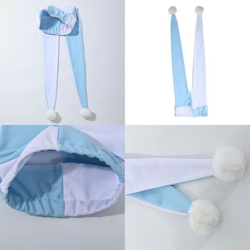 Carnival Jester Hat Long Ear Hat with Pom Pom Clown Halloween Accessory for Masquerade Party in Kuwait