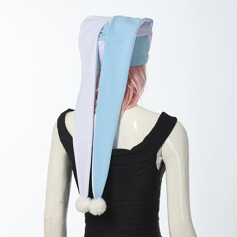 Carnival Jester Hat Long Ear Hat with Pom Pom Clown Halloween Accessory for Masquerade Party in Kuwait