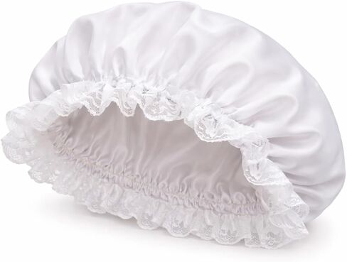 Colonial Mop Cap | Colonial Bonnet Hat | Pilgrim Hats | Traditional Bonnet Mop Cap | Historical Pioneer Hat | Pilgrim Costume Accessories | Headwear for Frontier & Colonial Costumes | Elastic | White in Saudi Arabia
