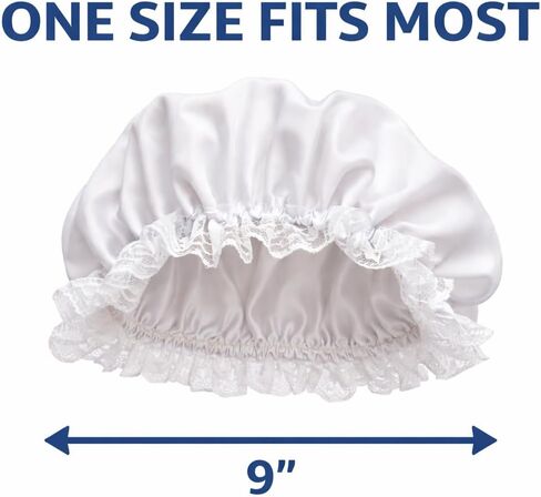 Colonial Mop Cap | Colonial Bonnet Hat | Pilgrim Hats | Traditional Bonnet Mop Cap | Historical Pioneer Hat | Pilgrim Costume Accessories | Headwear for Frontier & Colonial Costumes | Elastic | White in Saudi Arabia
