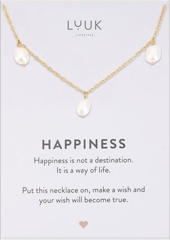 LUUK LIFESTYLE Cute Pendant Necklaces for Women, Modern, Dainty, Minimalist, 19 inch Adjustable, Waterproof, Non-Tarnish, Pearls|Hearts|Love, Gift Ideas for her, Stainless steel, Silver|Gold|Rose Gold in Saudi Arabia