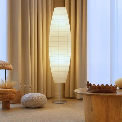 LIGHTACCENTS Rice Paper Floor Lamps for Living Room - 2-Pack White Paper Standing Lamps with On/Off Footswitch - Elegant Bedroom Decor Lamp for Bedroom - Versatile Lamps for Living Room in Saudi Arabia