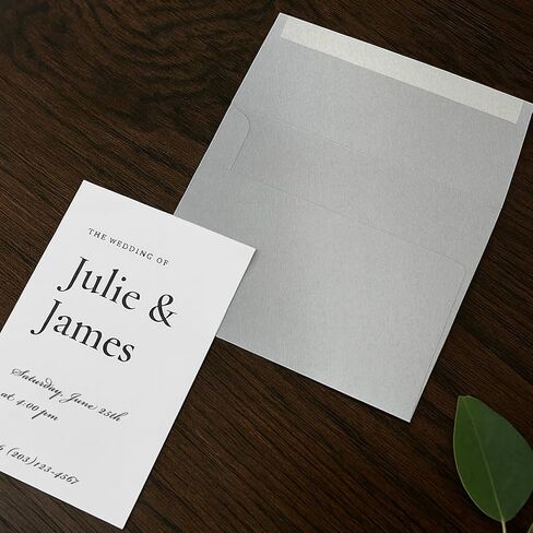 100 Pack Silver Metallic A7 Envelopes - Self Seal - Measures 5 1/4" x 7 1/4" - Premium 28lb Bond Shimmer Stock - For Wedding, Anniversary, New Year in Saudi Arabia