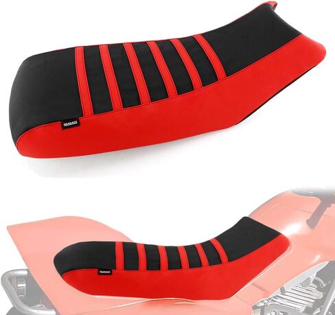 Seat Cover Soft Non-Slip Gripper Stripe Leather Seat Cushion Cover Fit for TRX 300 EX Sportrax 1993-2006 (Red) in Saudi Arabia