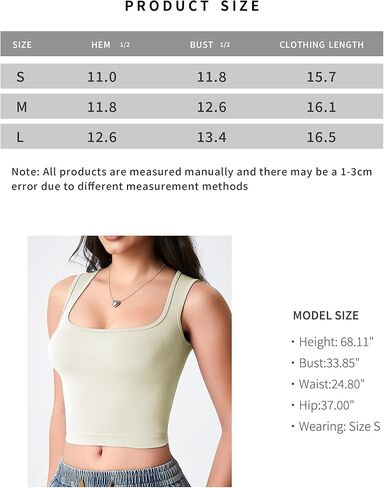 Women’s Ribbed Square Neck Crop Top Slim Fit Sleeveless Tank Top for Casual and Workout Wear in Saudi Arabia