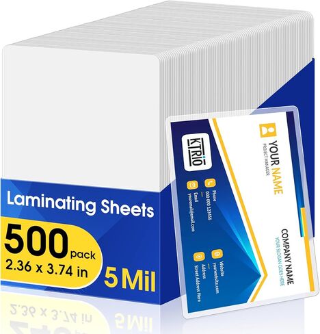 KTRIO 240 Pack Thermal Laminating Pouches 5 Mil, Hold 2 x 3.5 inch Business Card Laminating Paper for Laminator, Clear Card Lamination Pouches Protection 2.36 x 3.74 inch, Round Corner, Office & Home in Saudi Arabia