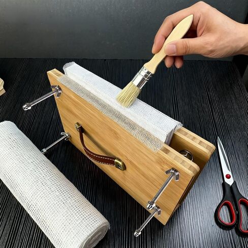 11.81x7.68 Inch Bamboo I-Shaped Book Press - Portable Handle Adjustable Pressure Tool for Paper Flattening & Book Binding in Saudi Arabia