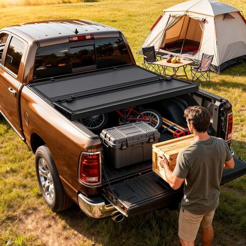 OEDRO Hard Tri-Fold Low-Profile Tonneau Cover Fit for Chevy Silverado/GMC Sierra 1500 New Body 2019-2026 with 5.8ft Bed Without Multi-Flex Tailgate in Saudi Arabia