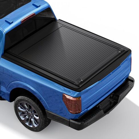 غطاء تونيو صلب قابل للسحب يناسب 2015-2026 فورد F150 | سرير F150 Lightning مقاس 5 أقدام و5 بوصات (66 بوصة)، أسود من الألومنيوم المقاوم للماء، متوافق مع العارضة ورفوف البضائع in Saudi Arabia