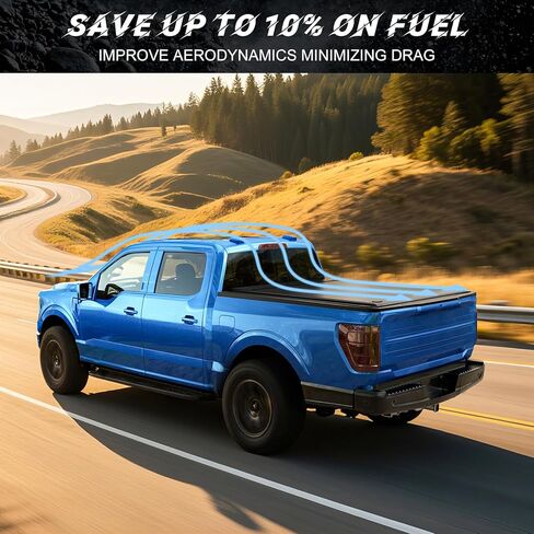 غطاء تونيو صلب قابل للسحب يناسب 2015-2026 فورد F150 | سرير F150 Lightning مقاس 5 أقدام و5 بوصات (66 بوصة)، أسود من الألومنيوم المقاوم للماء، متوافق مع العارضة ورفوف البضائع in Saudi Arabia