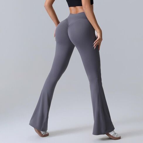 Flare Leggings, Crossover Yoga Pants with Tummy Control, High-Waisted and Wide Leg in Saudi Arabia