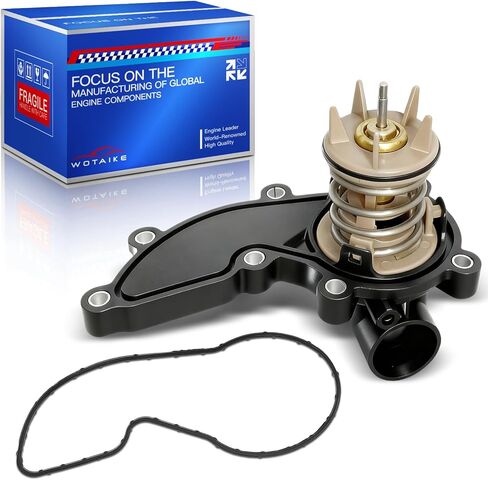 902-5218 مجموعة ترموستات تبريد المحرك متوافقة مع VW Touareg 3.0L Audi A6 A4 S4 Quattro A5 Allroad A7 A8 Q5 SQ5 Q7(C6) (C7) (C8) 2013-2016، OE#06E121111AL 06E121111AD in Kuwait