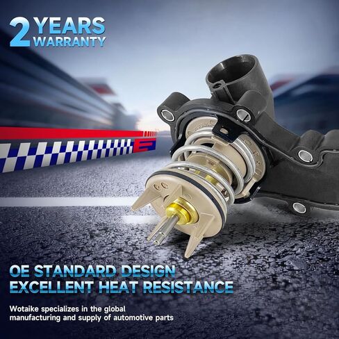 902-5218 مجموعة ترموستات تبريد المحرك متوافقة مع VW Touareg 3.0L Audi A6 A4 S4 Quattro A5 Allroad A7 A8 Q5 SQ5 Q7(C6) (C7) (C8) 2013-2016، OE#06E121111AL 06E121111AD in Kuwait