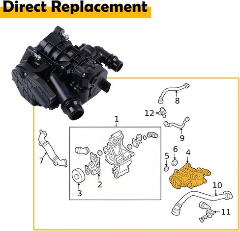 11538642560 Engine Coolant Thermostat Compatible with BMW 3' 5' 6' 7' G01 G02 G05 G06 G11 G12 G20 G21 G28 G29 G30 G31 G32 GT X3 X4 X5 X6 Z4 in Saudi Arabia