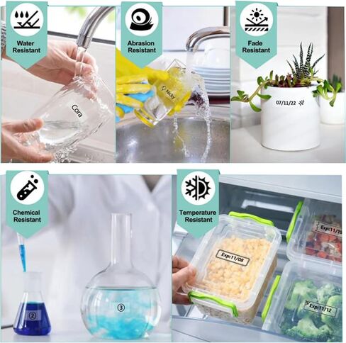 شريط ملصقات شفاف مصفح TZe 131 TZ 12 مم 0.47 TZe-131 بديل لشريط صانع الملصقات الشفاف TZe131 Tze، أسود على شفاف لـ PT-D210 PT-H110 PT-D220 PT-D400 5 عبوات in Kuwait