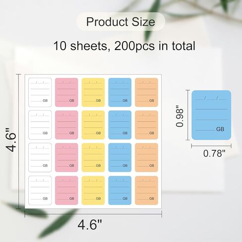 200PCS SD Card Labels, Stick-On Camera Memory Card Labels for Photographers,Multi-Color Stickers for SD Cards Classcification and Storage, Self-Adhesive, Writable(0.98"x0.78") in Kuwait