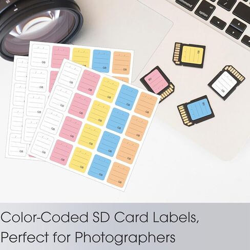 200PCS SD Card Labels, Stick-On Camera Memory Card Labels for Photographers,Multi-Color Stickers for SD Cards Classcification and Storage, Self-Adhesive, Writable(0.98"x0.78") in Kuwait