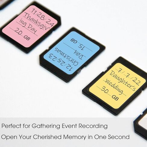 200PCS SD Card Labels, Stick-On Camera Memory Card Labels for Photographers,Multi-Color Stickers for SD Cards Classcification and Storage, Self-Adhesive, Writable(0.98"x0.78") in Kuwait