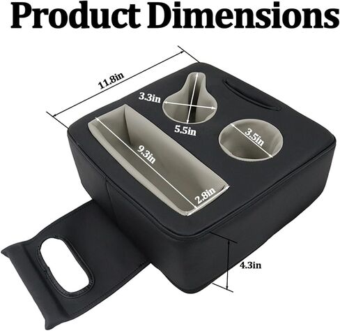 Car Back Seat Cup Holder, Leather Non-Slip Vehicle Rear Seat Drinks Tray Storage Organizer, Automotive Backseat Cup Holder Tray Expander, Universal for SUV Automobile Truck in Saudi Arabia