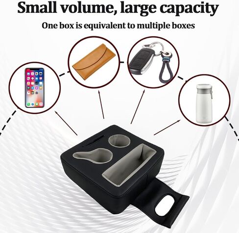 Car Back Seat Cup Holder, Leather Non-Slip Vehicle Rear Seat Drinks Tray Storage Organizer, Automotive Backseat Cup Holder Tray Expander, Universal for SUV Automobile Truck in Saudi Arabia