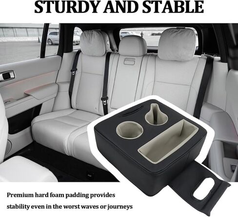 Car Back Seat Cup Holder, Leather Non-Slip Vehicle Rear Seat Drinks Tray Storage Organizer, Automotive Backseat Cup Holder Tray Expander, Universal for SUV Automobile Truck in Saudi Arabia