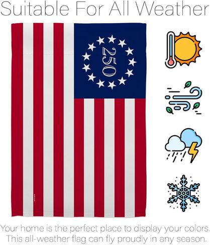 America 250 Flag Betsy Ross Independence Day Wall Tapestry Home Accent Official Licensed Merchandise Canvas Prints Yard Sign Textile Woven Fabric Poster USA 250th Anniversary Decoration Gift in Kuwait