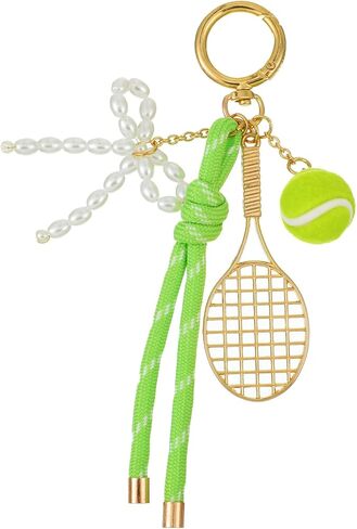 Gold Tennis Keychain, Tennis Racket with Ball Keychain Key Ring Mini Cute TennisRacket Ball Keychains with Peal, Mini Metal TennisKeychain for Women Men Gifts Christmas Gifts Sport Lovers Team in Saudi Arabia