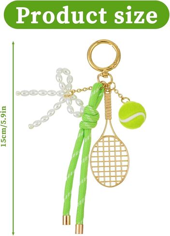 Gold Tennis Keychain, Tennis Racket with Ball Keychain Key Ring Mini Cute TennisRacket Ball Keychains with Peal, Mini Metal TennisKeychain for Women Men Gifts Christmas Gifts Sport Lovers Team in Saudi Arabia