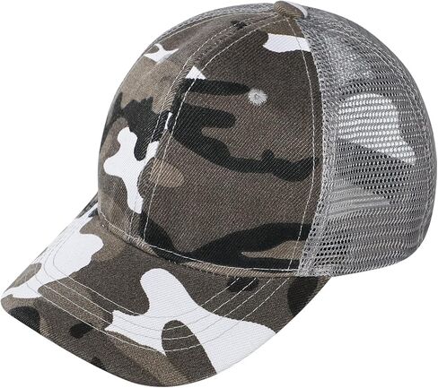 Kids Mesh Baseball Hat Breathable Camo Sport UV Sun Protection Outdoor Running Cap with Adjustable Snapback in Saudi Arabia