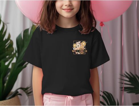 قميص بناتي مزين بالزهور قمصان أطفال برية لطيفة قمصان Tween Girl Wildflower تي شيرت جرافيك تي شيرت عتيق للفتيات قطع علوية صيفية in Kuwait