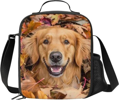 Golden Retriever Lunch Box - Insulated Lunch Box for Kids Funny 3D Design with Side Pocket & Shoulder Strap Lunch Bag, Perfect for School/Camping/Hiking/Picnic/Beach/Travel in Kuwait