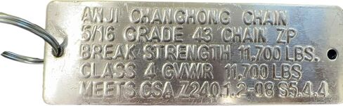 Heavy Duty Trailer Safety Chain With Hook On One End, 2pcs, Class 4 Breaking Strength As 8/0-7600lbs, 5/16''-11700lbs, 3/8''- 16200lbs. (5/16''x 33'') in Kuwait