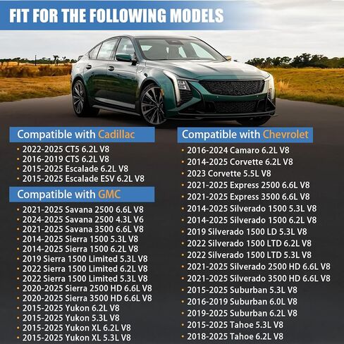 مجموعة حشية غطاء صمام المحرك سوريلو مناسبة لكاديلاك CTS إسكاليد لسيارة تشيفي كامارو كورفيت سيلفرادو سوبربان تاهو لسيارة جي إم سي سافانا سييرا يوكون لمحرك 6.2 لتر V8 - استبدال VS50907R 12619787 in Kuwait